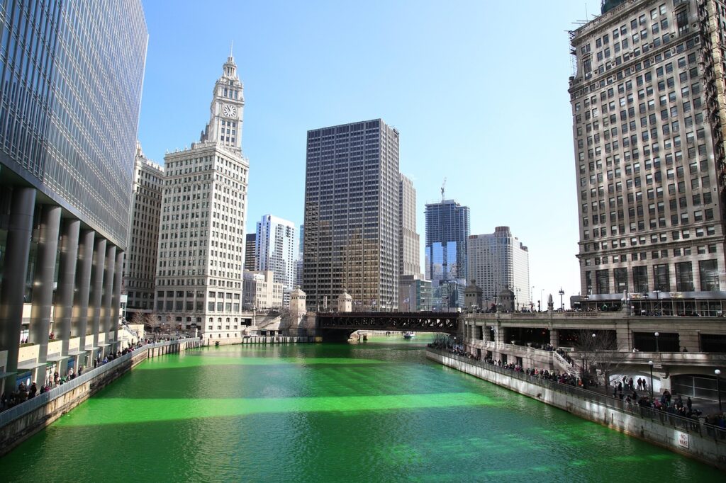 chicago, chicago river, st patrick's day, downtown, city, water, travel, chicago, chicago, chicago, chicago, nature, chicago, chicago river